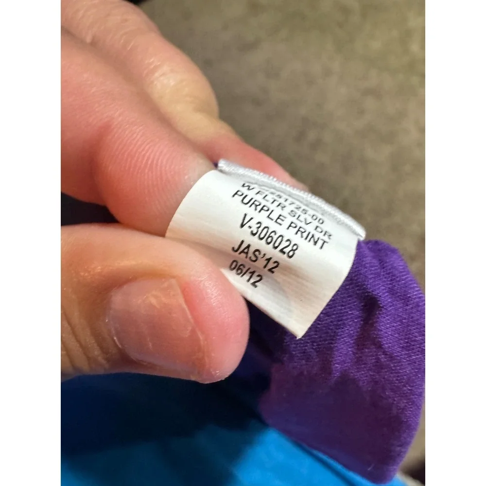 Old Navy Girls Purple Peacock Feather Print Flutter Sleeve Dress Size 6-7 Summer